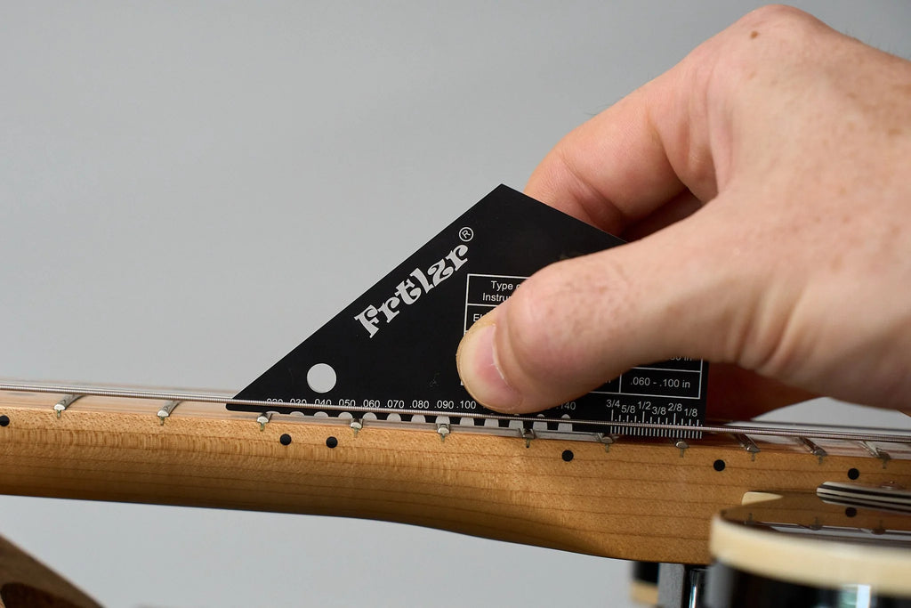 FRTLZR® Fretbanger Fretrocker and String Action Gauge.