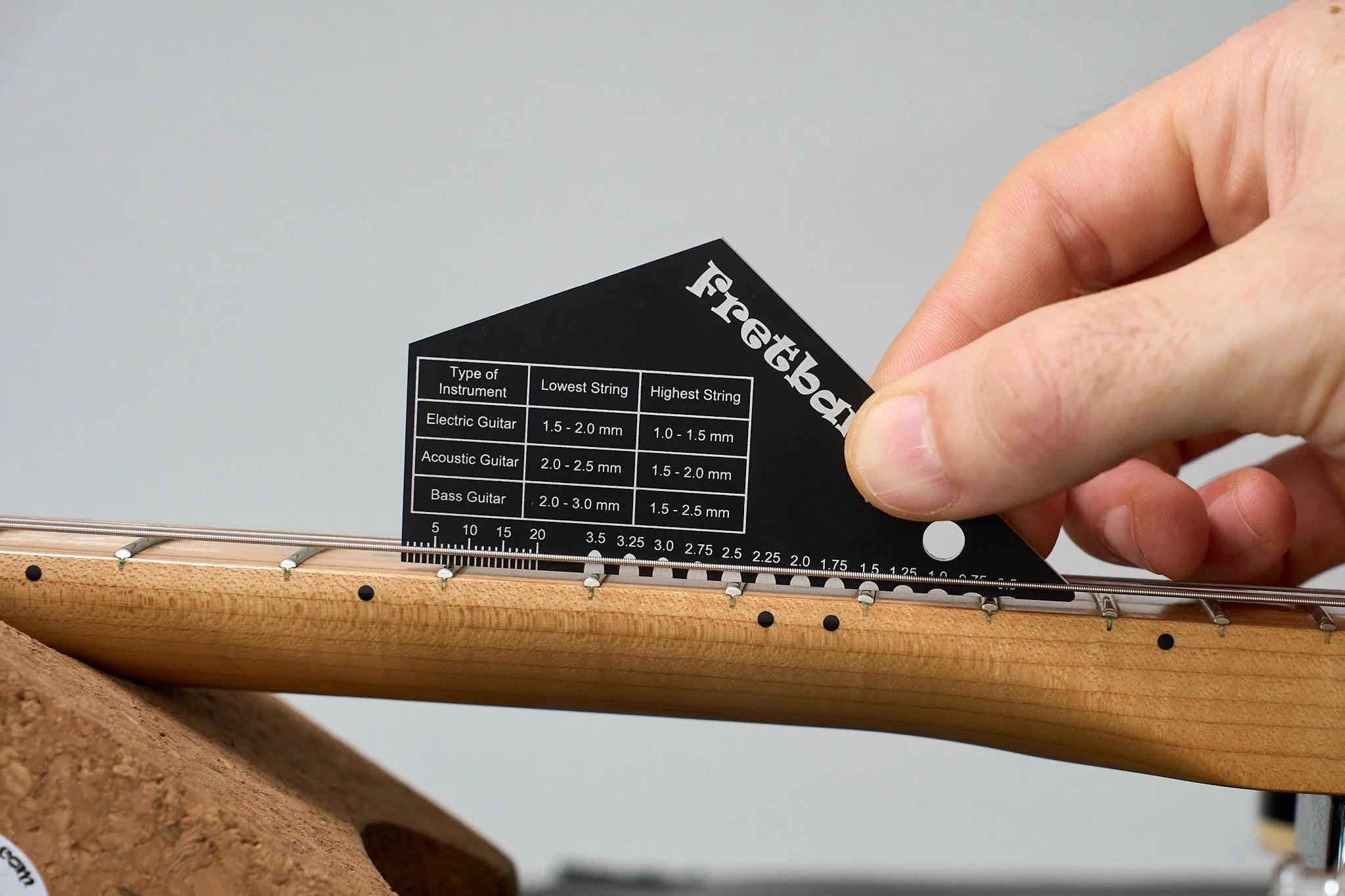 FRTLZR® Fretbanger Fretrocker and String Action Gauge.