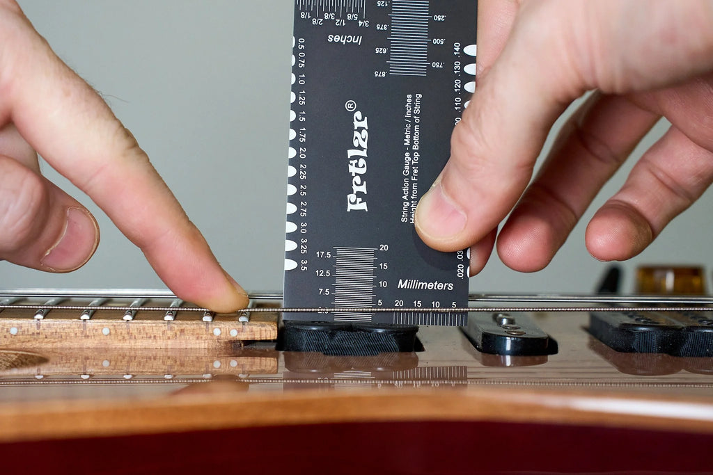 FRTLZR® Checkcard String Action Gauge for Guitar Setup.