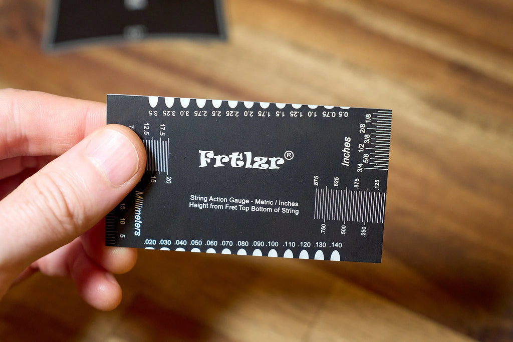 FRTLZR® Checkcard String Action Gauge for Guitar Setup.