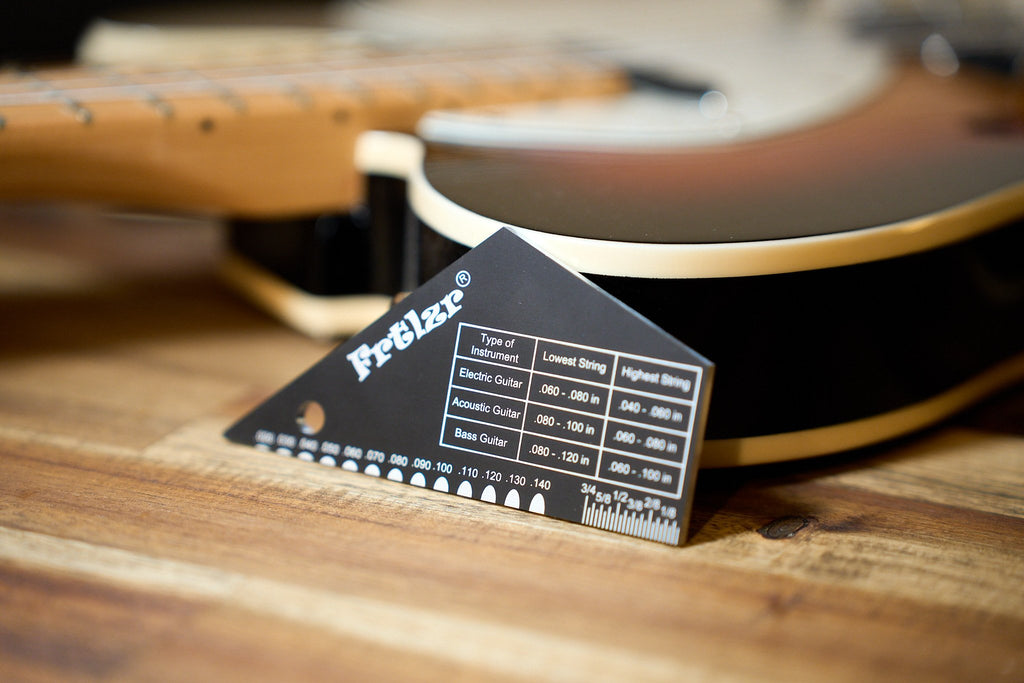 FRTLZR® Fretbanger Fretrocker and String Action Gauge.