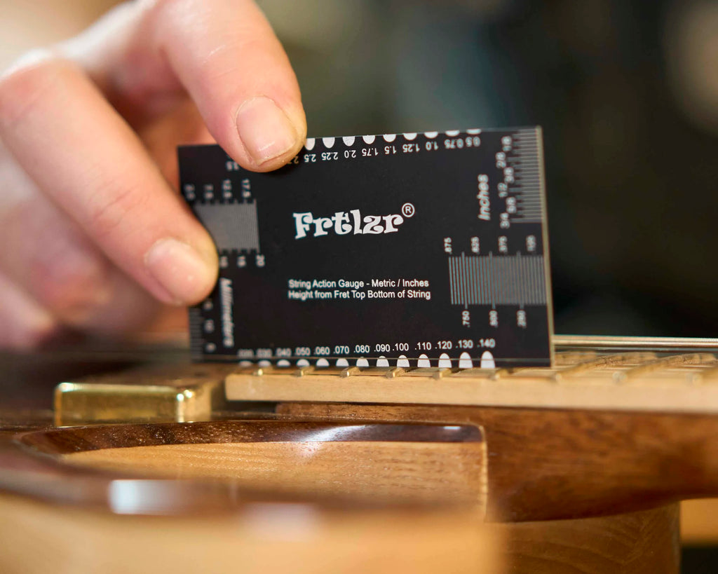 FRTLZR® Checkcard String Action Gauge for Guitar Setup.
