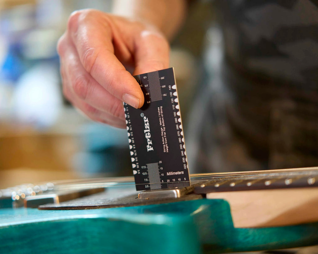 FRTLZR® Checkcard String Action Gauge for Guitar Setup.